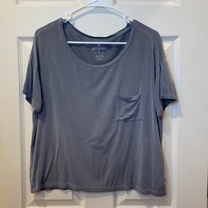 Gray American Eagle Soft and Sexy Tee